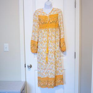 Floral Yellow and White Maxi Dress
